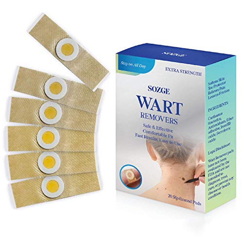 SOZGE Wart Pads- Maximum Strength - Wart Pads for Flat Warts, Plantar Warts, Common Warts - Corn, Callus - Lightweight - Easy-to-Use - Travel-Friendly
