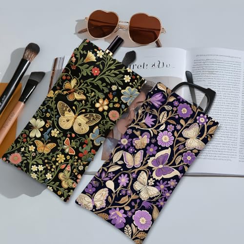 Image of Eyeglasses Sunglasses Case PU Soft Squeeze Top Glasses Pouch for Women Men,Animal Pattern Portable Anti Scratch