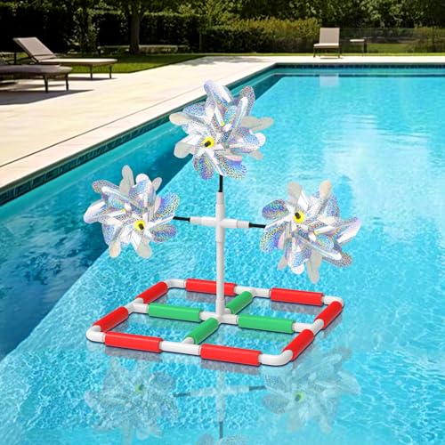 Pool Bird Deterrent, Floating Reflective Windmill Bird Scare Devices, Keep Birds/Ducks/Heron/Pigeons... Away from Your Pool, Boat, Backyard, Pool Decoration