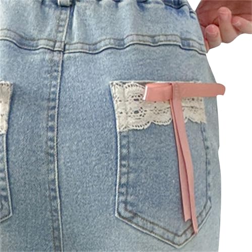Girls Flare Jeans Bell Bottom Teen Denim Pants Flared Ripped Cute Bootcut Mid Rise Elastic Band Pockets 5-14 Years4