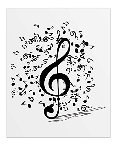 Summit Designs Music Notes Wall Decor - Set Of 3 (8X10) Poster Photos - Eighth Note - Treble Clef #TOP7