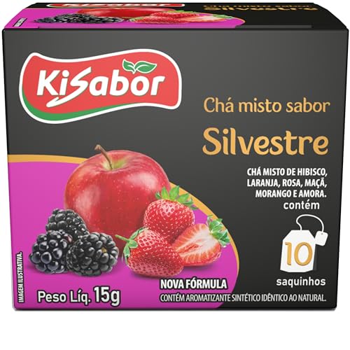 Kisabor, Chá Silvestre, Flores & Frutas, Para infusão, 15 Gramas ...
