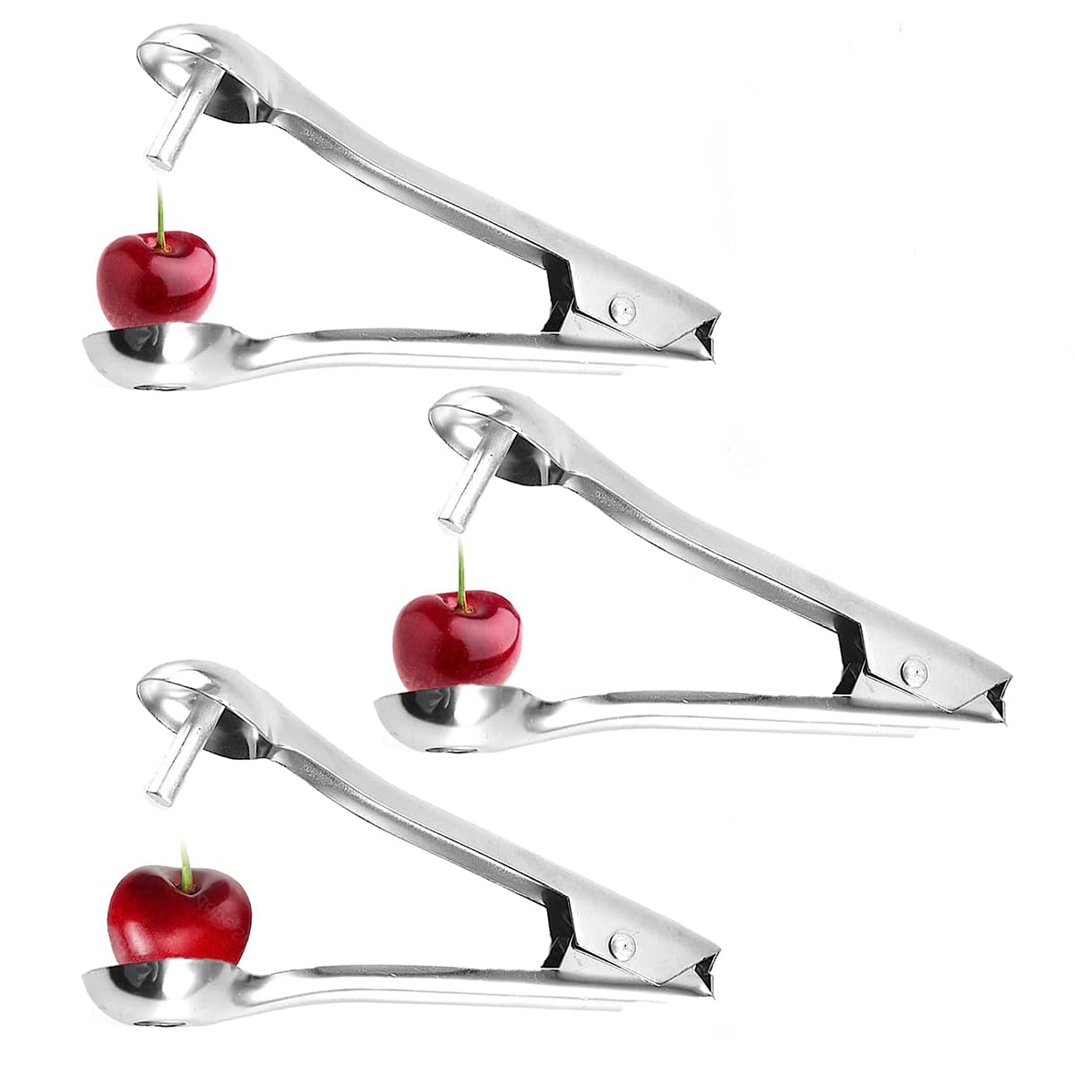 ALMEKAQUZ3PCS Cherry Pitter Tool, Stainless Steel Cherry Pitter, Portable Cherry Seed Remover, Kitchen Pitter for Cherry, Olives, Hawthorn, Red Date