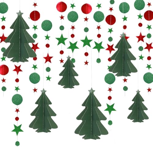 Koboko Weihnachtsdeko Girlande Papier, 8 STK Weihnachtsdekoration Set...
