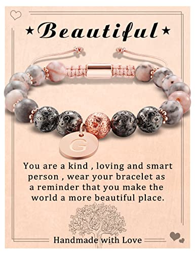 Btysun Initial Bracelets for Women Teen Girls Best Friend Graduation Birthday Gifts for Her Letter A-Z Beaded Bracelet Valentines Day Gifts for Wife Girlfriend Sister Daughter Mother's Day Mom Female Christmas Jewelry