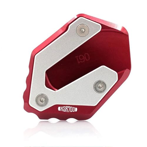 CNCキックスタンドフットサイドスタンド延長パッド ヤマハ向け MT-07 XSR 700 トレーサー 700GT FZ07 2014-2025用(Red 3)