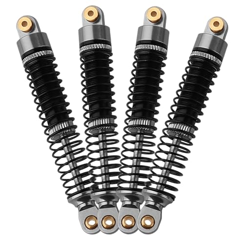 Pothyes 4pcs Aluminum Alloy Front and Rear Shock Absorber Spring Damper for LOSI Mini LMT 1/18 4X4 Brushed Monster Truck RTR LOS01026 Metal Upgrade Parts (Titanium)