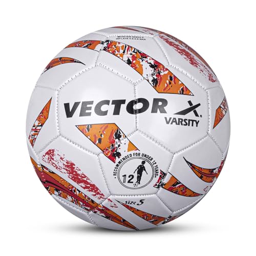 Image of Vector X 32 Panel PVC Machine Stitched Indoor /Outdoor Practice, Training and Match Soccer Football + Free Air Needle with Butyl Bladder Ball, Size 5, Suitable for Kids, Men, Youth Adults 15+ Years