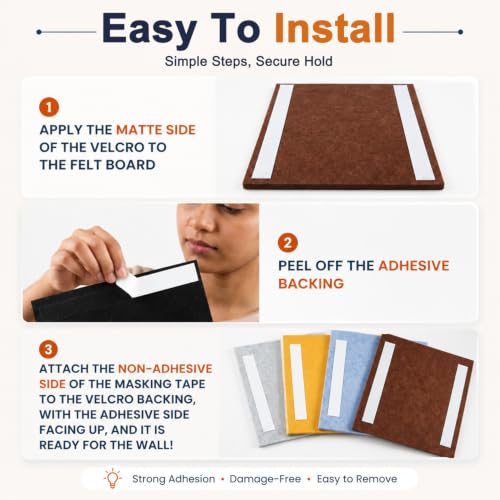Image of Climberty Felt Bulletin Board, 6-Piece Pinboard Set, Mixed Colors
