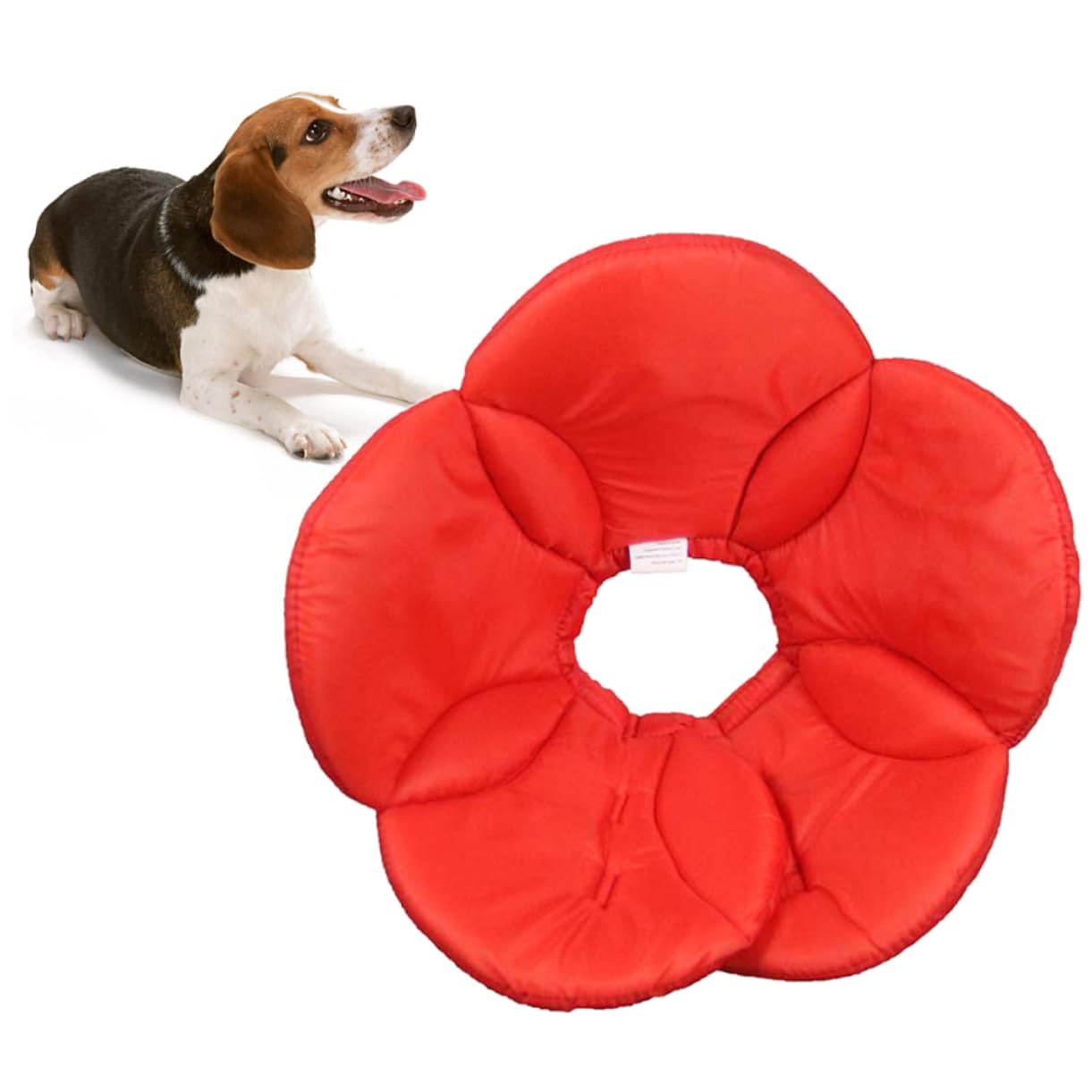 Kisangel 2 Piezas Collar de Mascota de Flor de Esponja Cuello de Mascota Collar de Cono de Perro - Collar antiladridos - Collar Anti-mordeduras Cubierta Protectora Las Flores Rojo