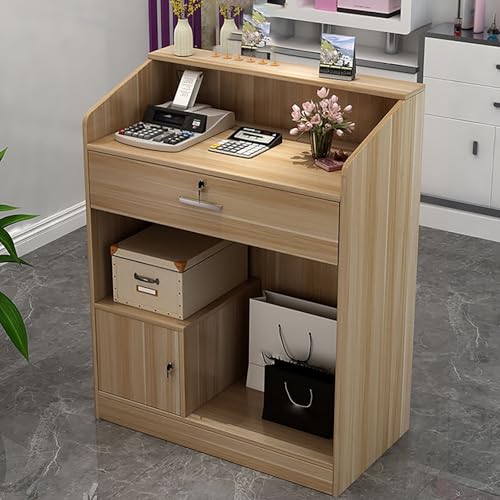 Bureau de caisse sécurisé en bois pour organiser l'accueil de votre entreprise