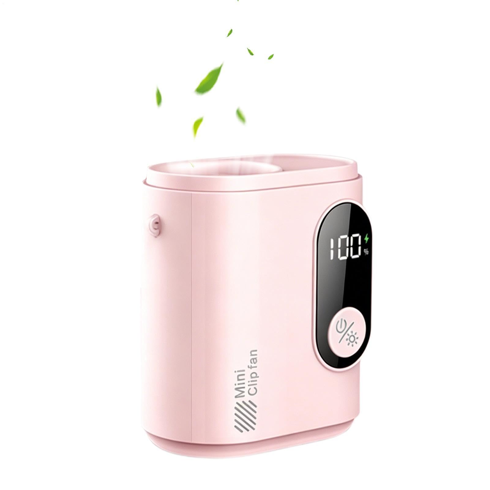 Ventilador de cintura portátil recargable con clip de 100 velocidades y luz LED