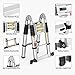 Finether 5M Escalera Telescópica de Aluminio Escalera Plegable Multifuncional Portátil Escalera Extensible...