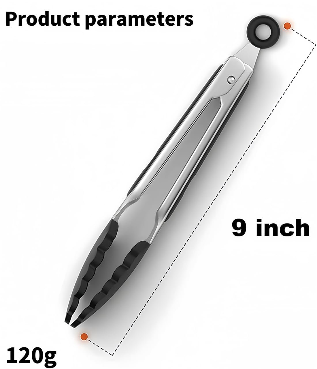 Pinze in silicone, pinze da cucina da 22,9 cm, ideali per barbecue, insalata, dolci, servire, cottura, friggitrice ad aria, con 2 spazzole in silicone e 3 ganci autoadesivi