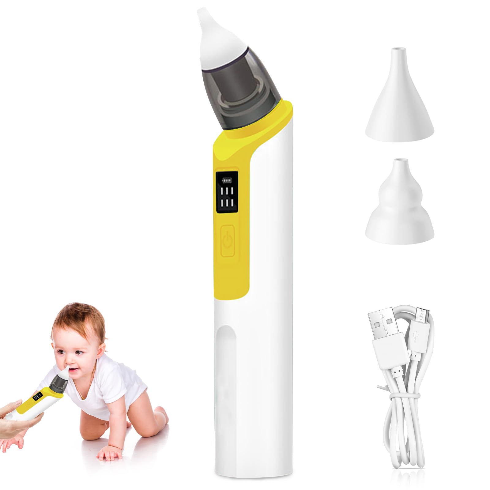 Aspiratore nasale elettrico per bambini, ricaricabile IPX6, impermeabile aspirapolvere nasale elettrico con 5 livelli di aspirazione regolabile, 3 punte in Aspiratore nasale elettrico per bambini, ricaricabile IPX6, impermeabile aspirapolvere nasale elettrico con 5 livelli di aspirazione regolabile, 3 punte in