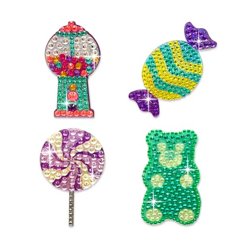StickerBeans® Rhinestone Stickers - Sweet Tooth 4-Pack, 2” x 2” Unique Sparkly Cut-to-Shape for...