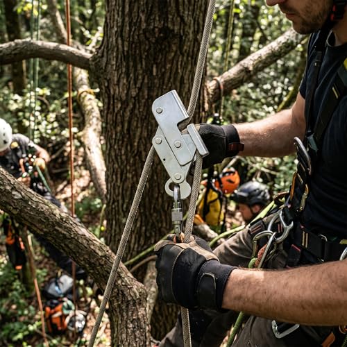 Image of VBESTLIFE Self Locking Rope Grab,Climbing Anti Fall Rope Grab Alloy Steel Strong Bearing Capacity Self Locking Rope Grab for Tree Arborist Expedition