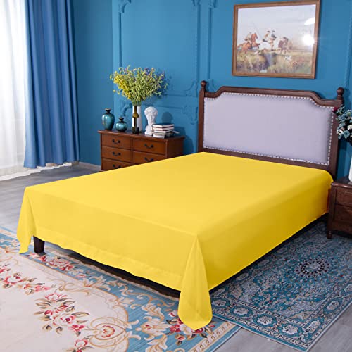 Image of NTBAY Full Microfiber Flat Sheet, 81 x 96, Yellow