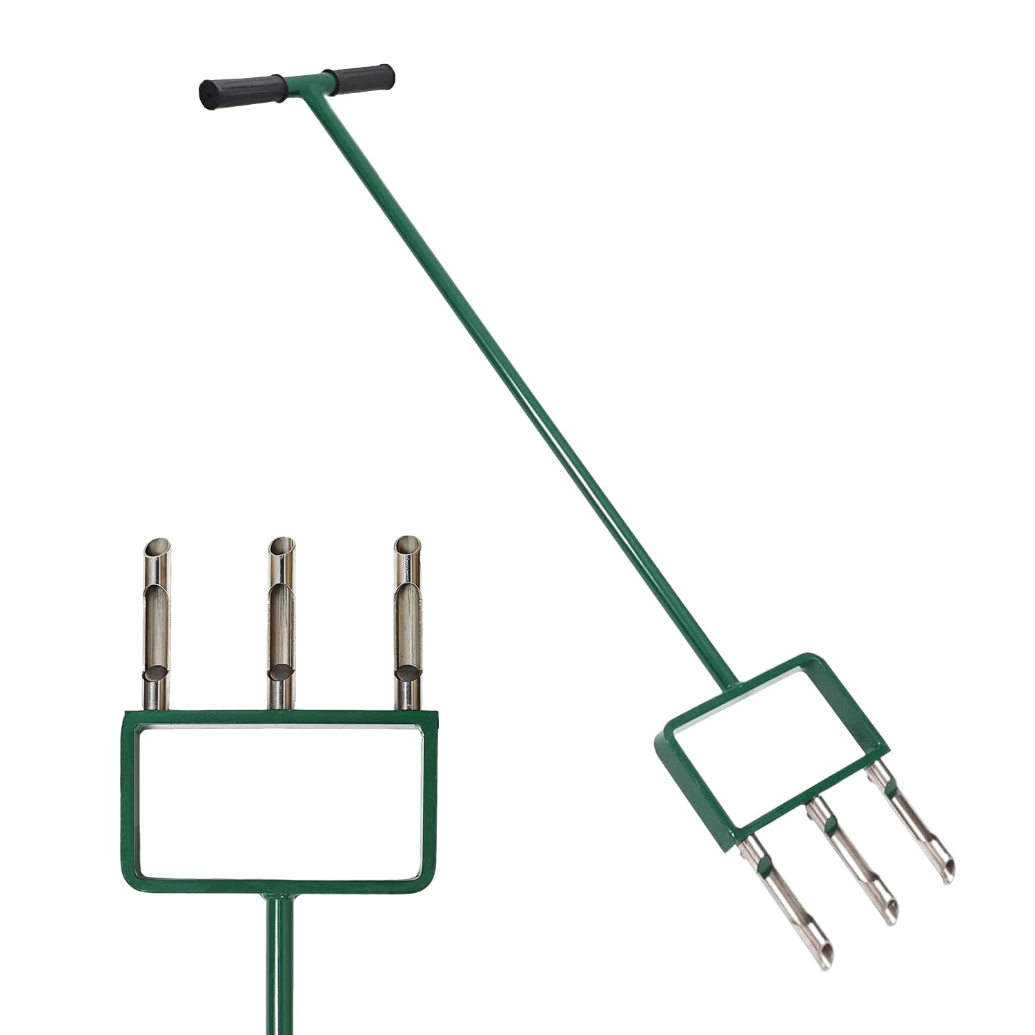 EAGWON Lawn Aerator, Core Aerator Lawn Tool, Stainless Steel 3-Corer Lawn Hand Aeration - Manual Yard Plug Aerator for Compacted Garden Soil, Garden Care, Gardening Core Aeration Tool
