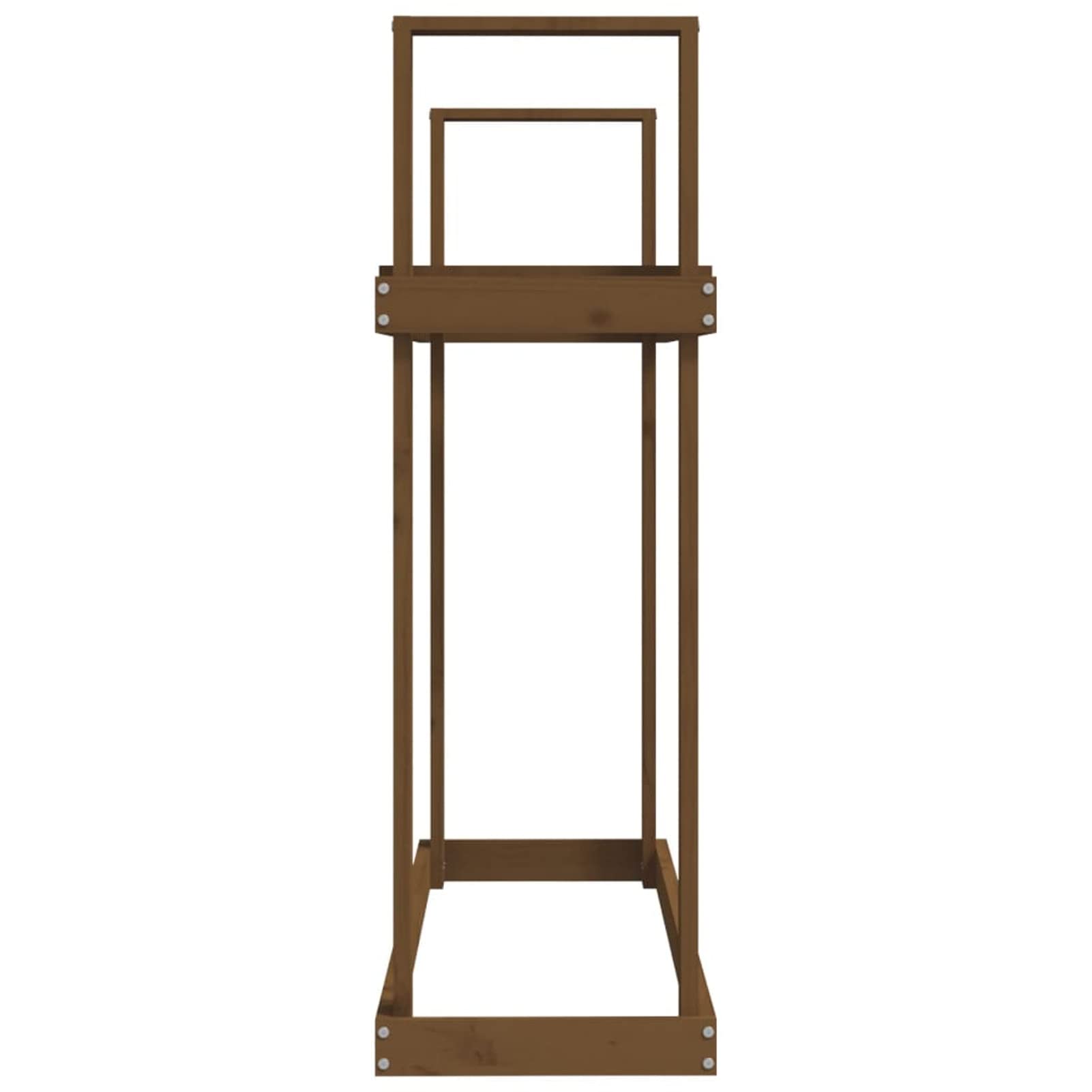 Homgoday Portalegna Marrone 110x35x108,5 cm in Legno Massello di Pino, Portalegna da Interno, Portalegna da Ardere, Porta Legna per Camino, Legnaia da Interno, Impilabile Stufa Ripiano Legno