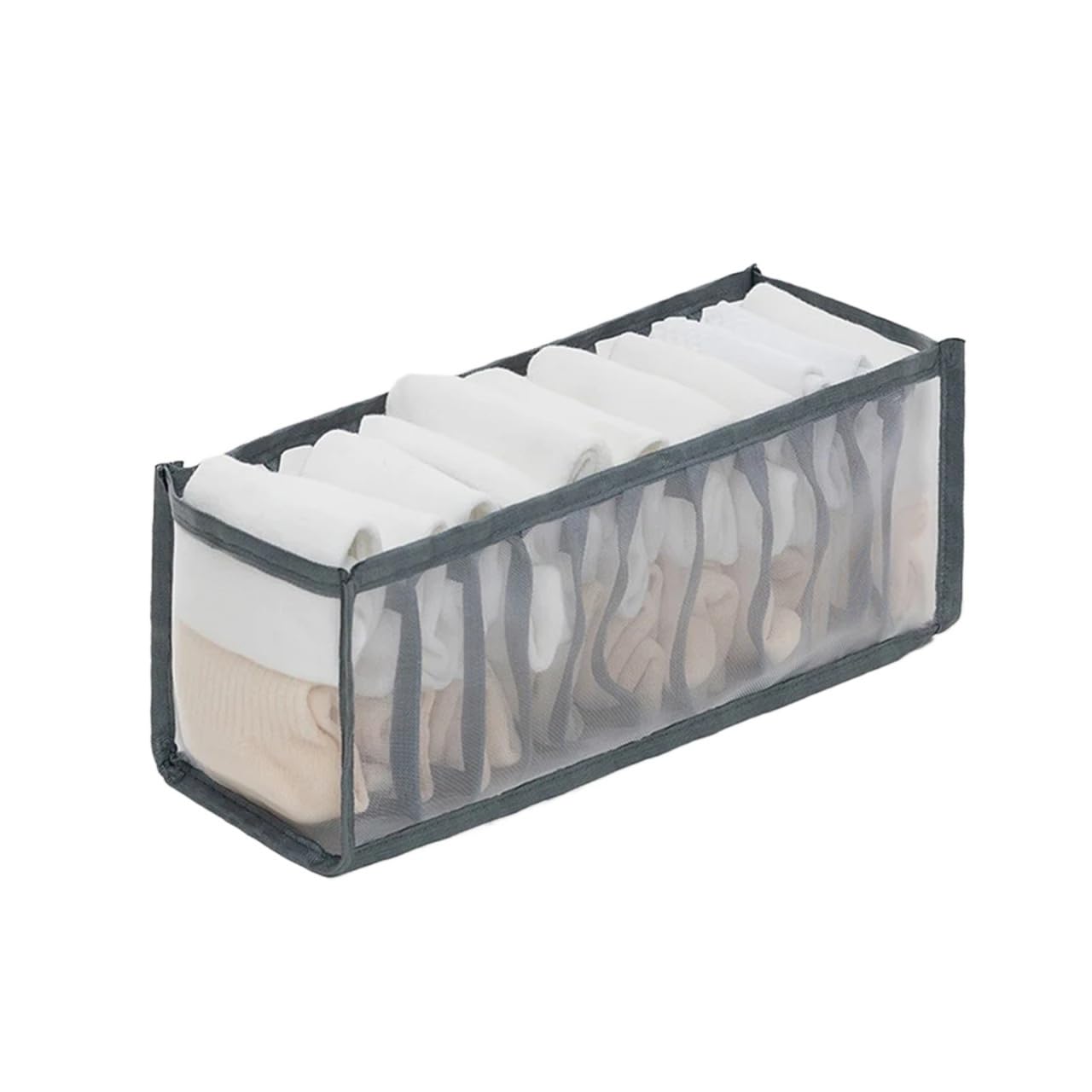 GYTTDERFL Sock Organiser Closet Organizer For Underwear Socks Home Cabinet Divider Storage Box Drawer Organizers Bra(Gray 11 grids)