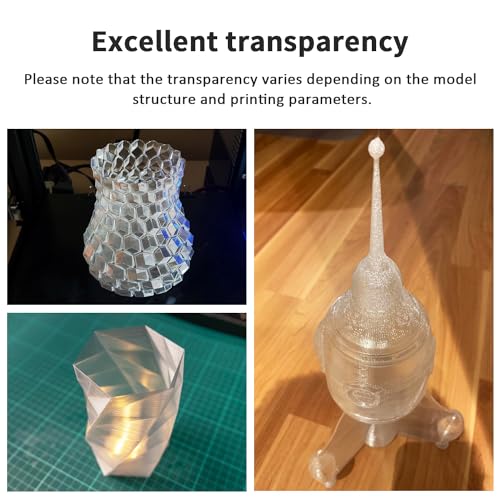Image of Geeetech Clear PLA Filament 1.75mm, Excellent Transparency, Neatly Wound 3D Printer Filament 1kg(2.2lbs), Dimensional Accuracy + /- 0.02 mm, Fit Most FDM 3D Printers