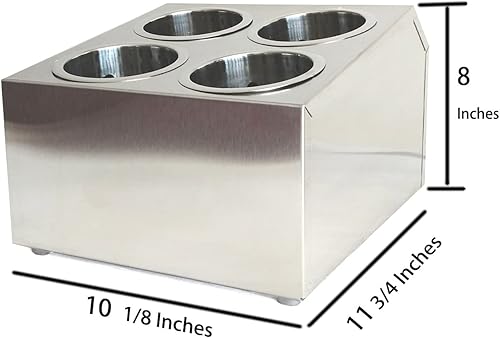 Miniatura 3 de Organizador comercial de 4 agujeros de acero inoxidable para cubiertos y cubiertos