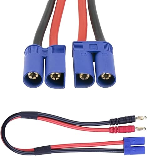 Miniatura 7 de LinsyRC 2 unids EC5 macho a 0.157 in Banana Plug Bullet macho conector RC batería cable de carga 12AWG 11.8inch para RC helicóptero vehículo juguetes