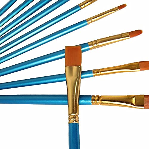 Jowoart Multi-Function Gouache Different Shape Round Pointed Nylon Hair Watercolor Line Drawing Pen 20Pcs/Set Oil Painting Art Brush thumb #7