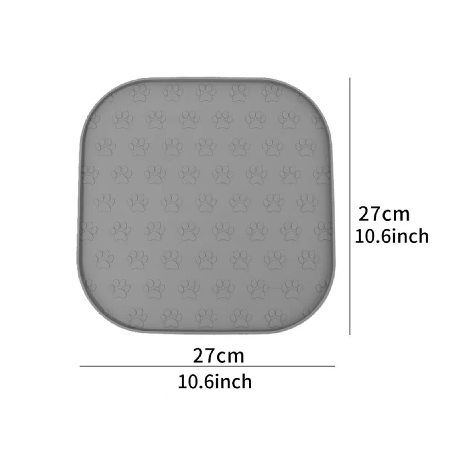 Napfunterlage Hund Silikon-Platzsets for Haustiere, Futtersets for Hunde, rechteckig mit Pfotenabdrücken, quadratische Futtersets for Haustiere(Rectangle(Black))
