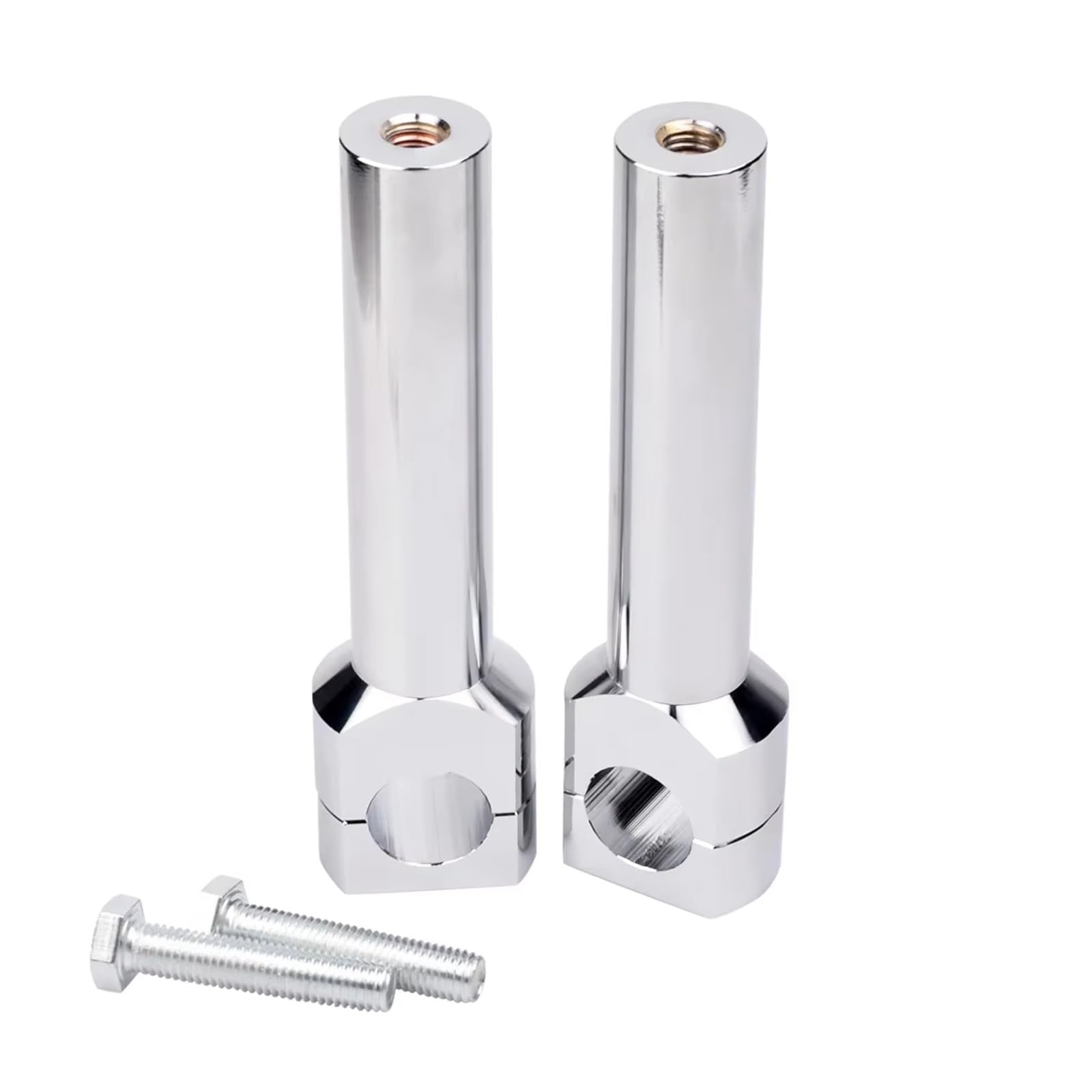 Elevadores De Manillar Universales Cromados 1" (25 Mm) Para Motocicleta Para Suzuki Con Adaptador Abrazadera Montaje Alzas Manillar Moto