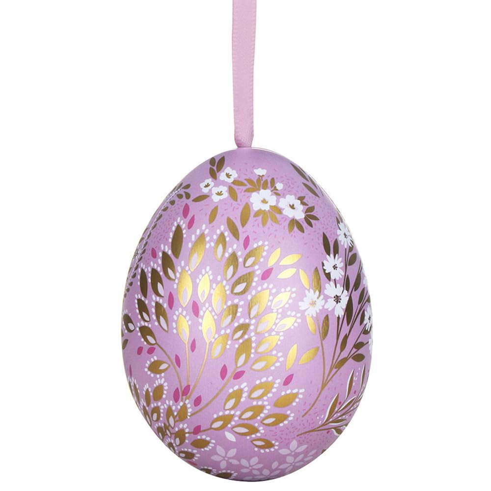 That's Crackers Lilac Florals | Sara Miller | Two Part Hanging Easter Egg | Fillable Tin | 7cm