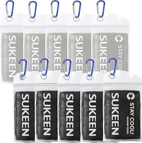 Sukeen Cooling Towels for Neck and Face, Cooling Towel 10 Pack, Quick Dry Sports Cooling Towels...