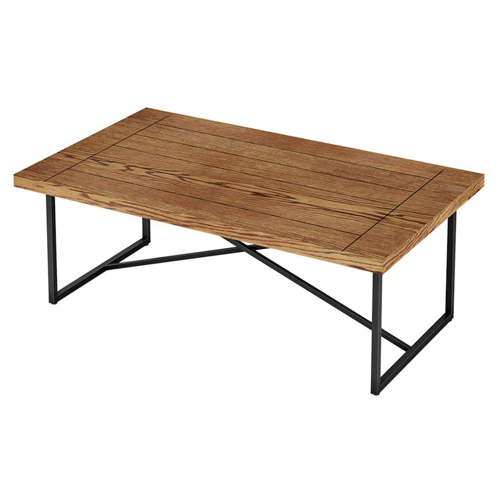FurnitechCoffee Table with a Honey Oak Finish Over American red Oak Veneer with a Tubular Graphite Powder Coated Steel Base