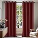 Produktbild Deconovo Gardinen Verdunkelungsvorhang Kälteschutz Gardinen Wohnzimmer Vorhang Verdunkelung Vorhänge, 220x140 cm(HöhexBreite), Rot, 2er Set