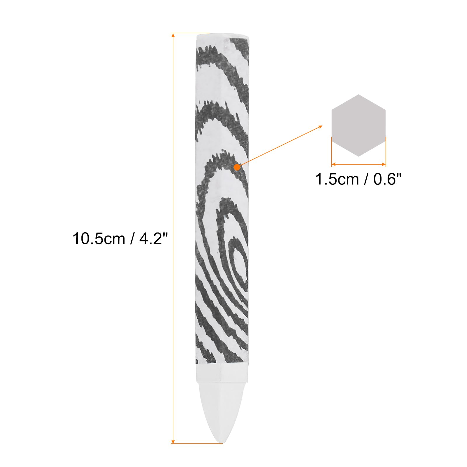 PATIKIL Lumber Marking Crayons, 16 Pcs 4.2x0.6 inch Hex Wax Tire Marker Drawing Crayons for Wood, Glass, Ceramics, Cartons, Cloth, Stone, White