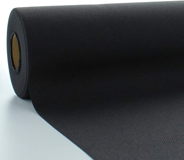 Sovie HORECA Linclass Airlaid obrus w rolce, czarny, obrus 120 cm x 25 m, jednokolorowy papierowy obrus w rolce, idealny na imprezę i wesele