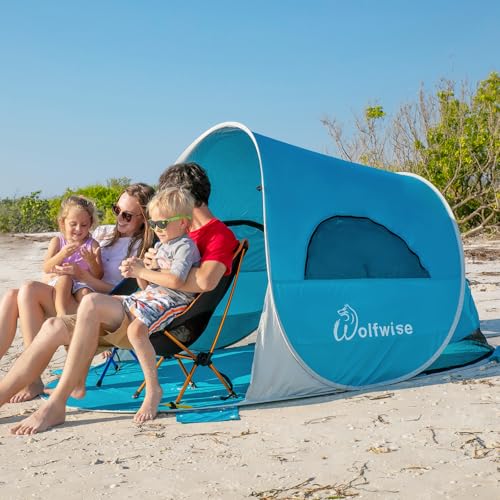 Wolfwise Pop up Beach Tent Sun Shelter with UPF50+ UV Protection, Instant Easy Setup Popup Beach Shade Canopy for 3 Pers - Additional View
