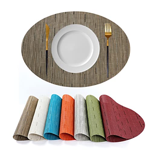 Set de table thermoisolant lavable en PVC Teslin noir ovale - 5