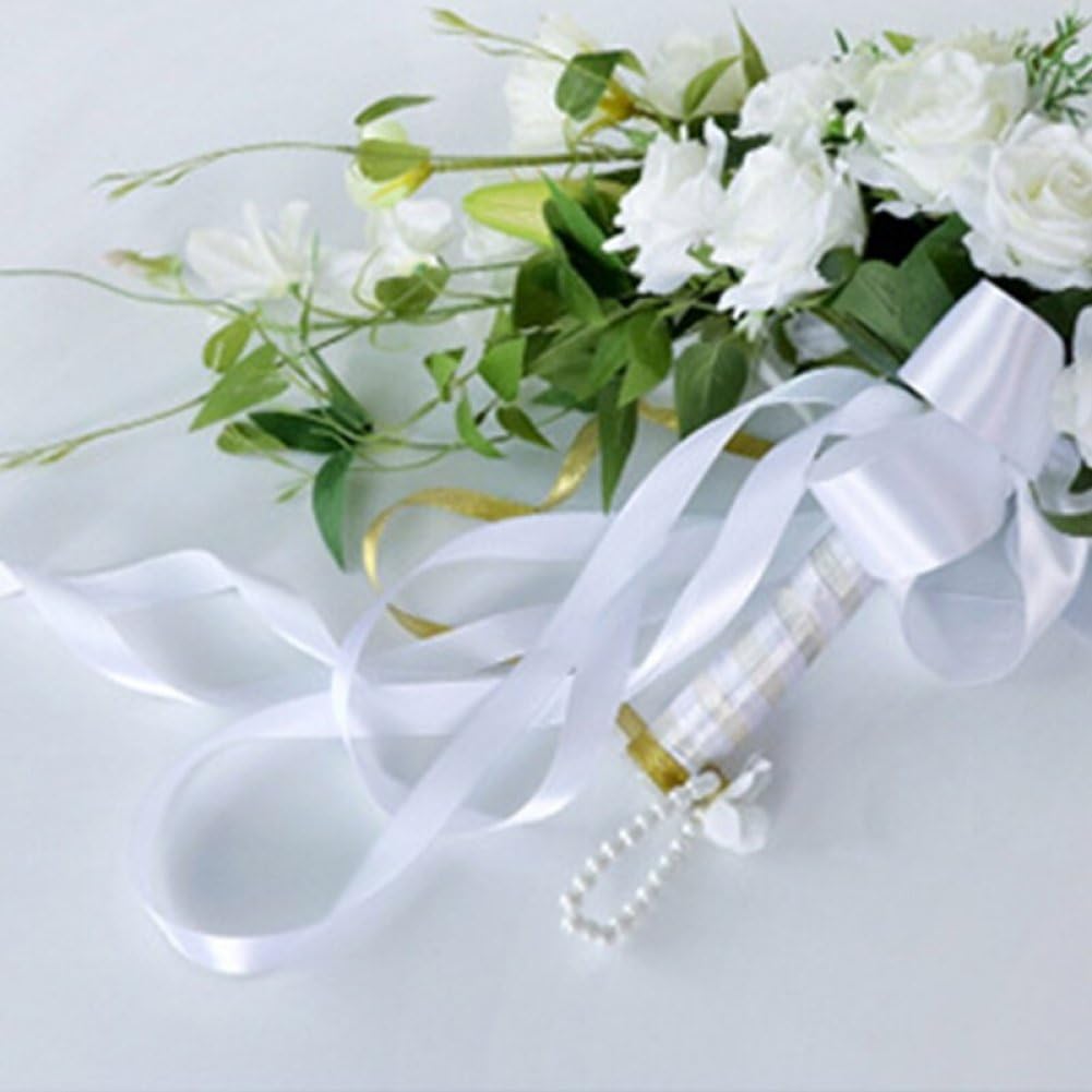 Hochzeitssträuße Für Die Braut, Hochzeitssträuße Kaskadierendem Blumenstrauß Künstlichen Rosen, Spitze, Langem Band, Brautstrauß Für Die Kirchliche Zeremonie