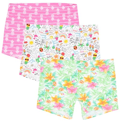 Tommy Bahama Girl's Boy Shorts 3-Pack, Soft, Tagless Panties, Underwear Multipack for Kids and Teens