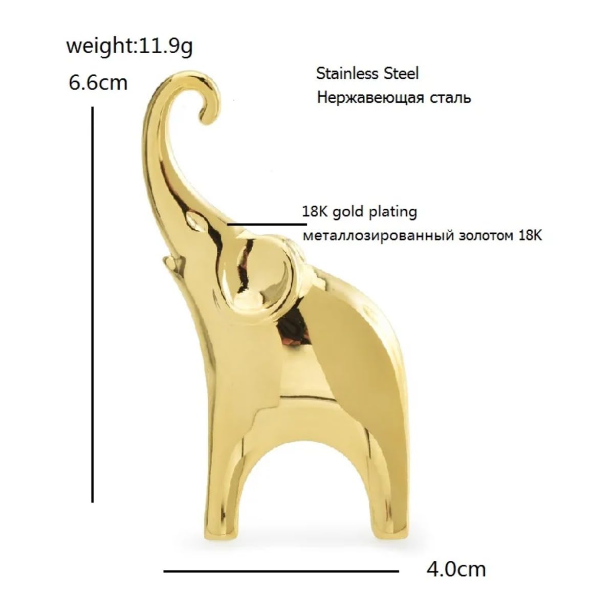 Edelstahl-Elefant-Brosche für Damen, Tier-Metallbrosche, Anstecknadel für Jacken