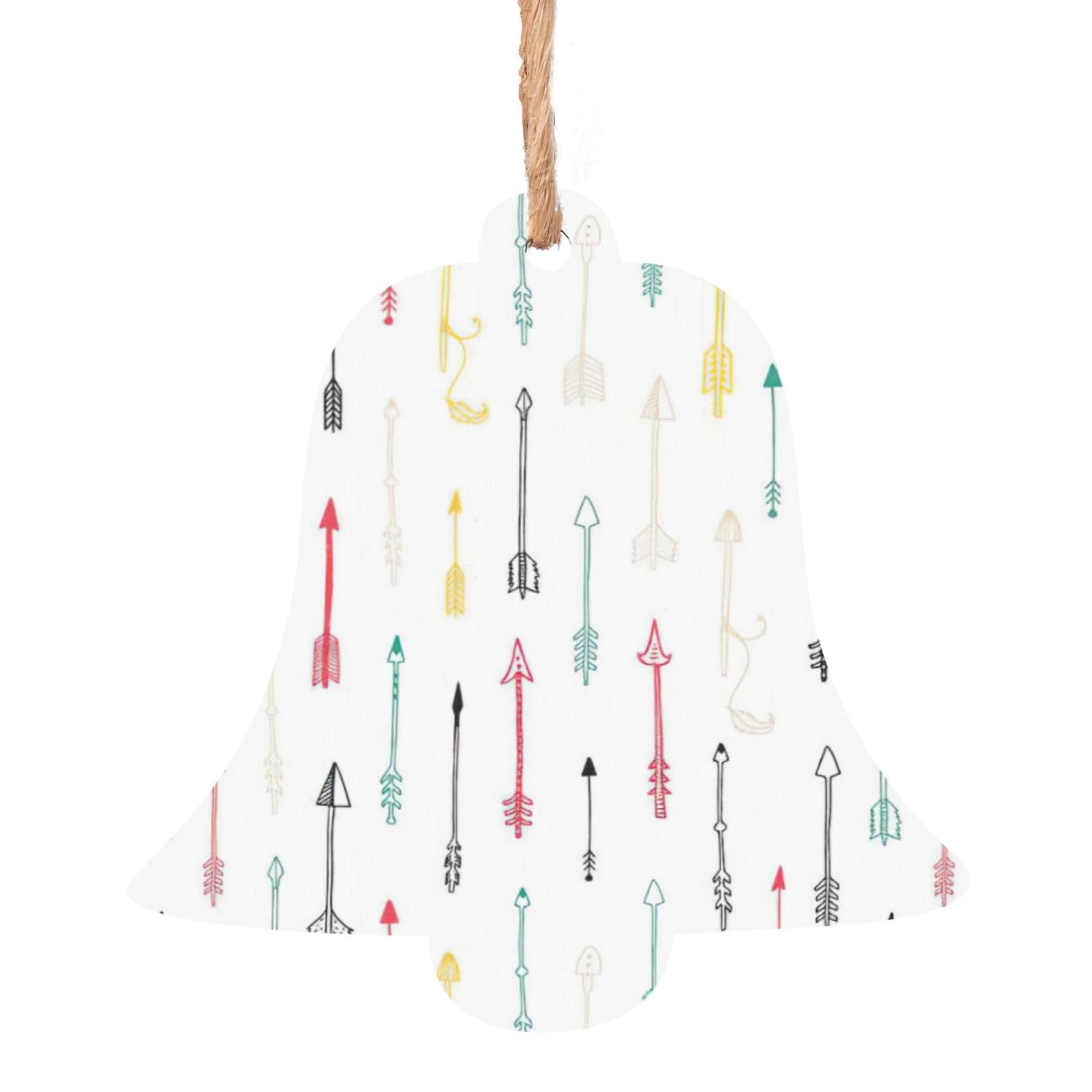 Colorful Hand Drawn Art With Boho Style Arrows Print Wooden Christmas Decorations,Christmas Tree Ornaments Christmas Wooden Gift Tags