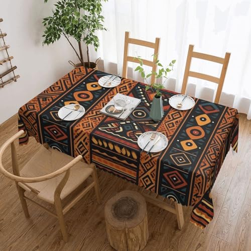 BONDIJ Nappe traditionnelle avec motif africain traditionnel - Nappe résistante aux déversements - Tissu décoratif pour table de cuisine et salle à manger...