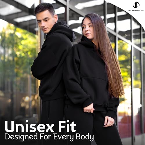 JXT Basic Oversized Hoodie for Men and Women - Solid Streetwear Style Fleece Pullover Hoodies for Women and Men3