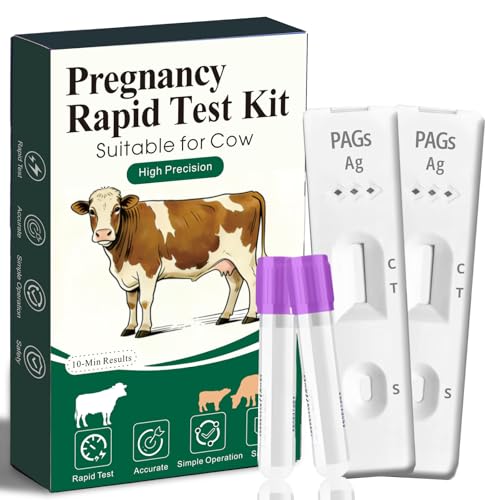 Cow Pregnancy Test Kit (2 Tests) Rapid Results in 5-20 Minutes for Dairy & Beef Cattle