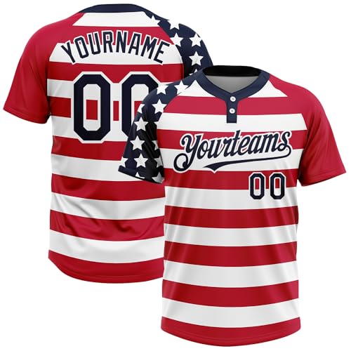 Jersey personalizado de softbol para hombres, mujeres y niños con nombre y número bordados, uniforme deportivo de dos botones miniatura 1