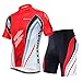 Men's Cycling Jersey Shorts Suit Bicycle Outfit Uniforms Club Bike Gear US L US Red