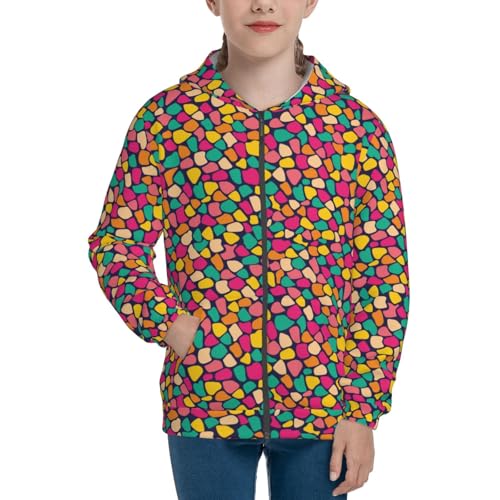 Mosaic Ornament Kid Hoodies Boys Zip Up Sweatshirts Girls Pullover with Pocket3