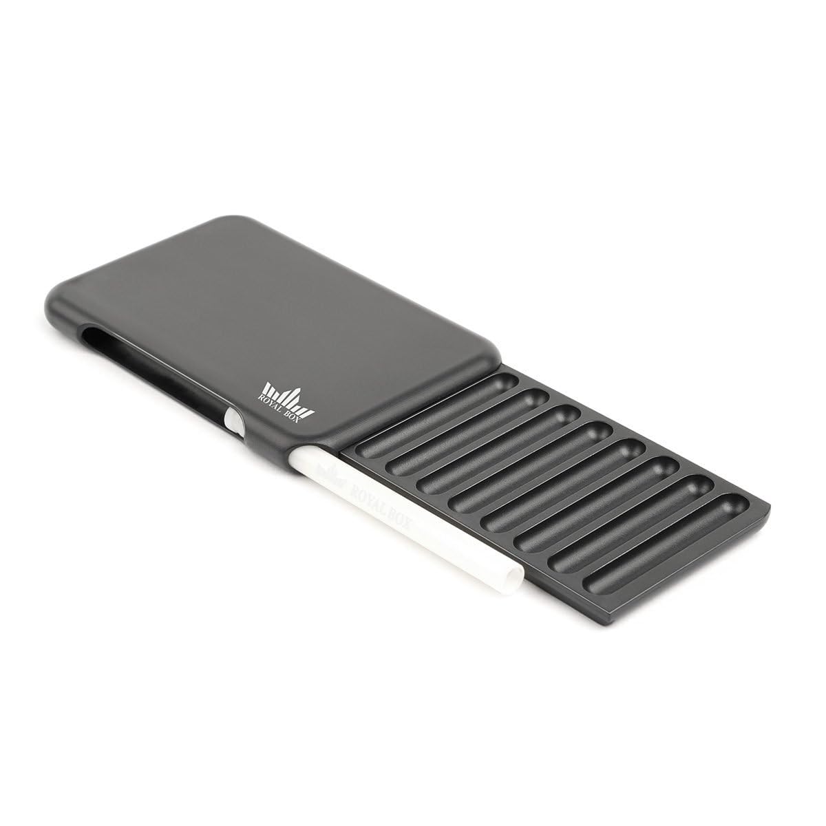 Royal Box Torpedo: almacenamiento discreto, 8 compartimentos, plástico, ideal para viajes, color negro